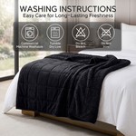 Topika - Fleece Weighted Blanket,Thick Winter Blanket For Bed,Black 6.8/9kg