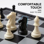 Topika Magnetic Chess & Checkers Set with Extra Queens Portable Board