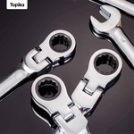 Topika - 14 Pieces Flexible Ratchet Wrench Set 6-19mm, Metric Gear Spanner Kit