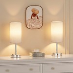 Topika - Linen Bedside Lamp With USB-C, USB-A And Outlet, Touch Control