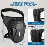 Topika Motorcycle Thigh Bag Water-Resistant Leg Pouch with Reflective Strap