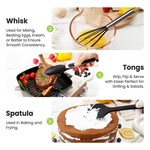 Topika 33pcs Silicone Kitchen Utensils Set With Stainless Steel Handle