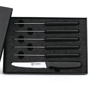 Topika Steak Knives Set With Serrated Blades And Ergonomic Handles, 6 Pcs