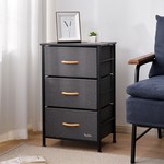 Topika - 3-Drawer Storage Cabinet, Steel Frame, Drawer Bedside End Table