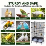 Topika Large Bird Cage With Wheels and Slide-Out Trays, 116CM Tall