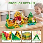 Topika Kids Mini Magnetic Tiles Travel Building Set with Metal Tin Box