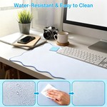 Topika - Blue Mousepad, 80X40Cm Desk Mat, Waterproof Fabric, Non-Slip Base