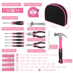 Topika 63 Piece Pink Tool Set for Household Repairs & DIY Projects
