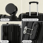 Topika Suitcases Hand Luggage Carry On With Cup Holder Hard Shell Black