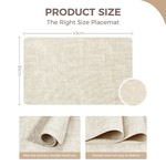Topika - Placemats Set of 6, PU Table Mats, 43x30cm, Waterproof & Oil-Proof