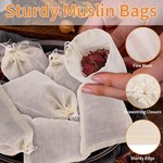 Topika - Tea Baggs Empty,60 Piece Tea Filter Strainer Bags &Drawstring Bags