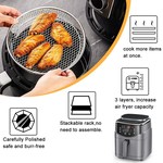 Topika Air Fryer Stainless Steel Rack Set 3 Pack, Grill Accessories, 20.3cm