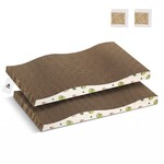 Topika Cat Scratching Board 2pcs, Curved Corrugated Scratch Pad