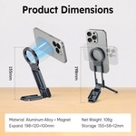 Topika Magnetic Phone Tripod Stand Foldable Mini Tripod, Hook Design