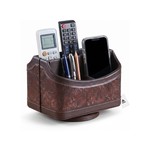 Topika - 360 Rotating Vintage PU Leather Remote Holder with 5 Compartments