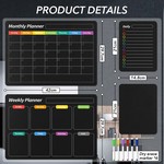 Topika - Fridge Planner Magnetic 4pcs Weekly Planner Shopping List Set