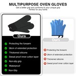 Topika - Silicone Oven Mitts Extra Long Heat Resistant 260 C - 2 Pack
