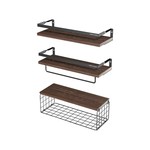TopikaHome - Bathroom Organiser with Basket, Wall Mounted Shelve for Home