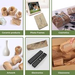 Topika- Honeycomb Packing Paper Roll with Desktop Dispenser Fragile Labels