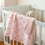 Topika Baby Blanket Soft Bow Blanket Double-Sided for Newborns