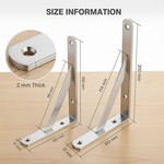 Topika Floating Shelves Brackets Stainless Steel Concealed Support 8Pcs Set