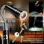 Topika - Magnetic Flashlight Telescoping Magnetic Pickup Tool, Gift For Men