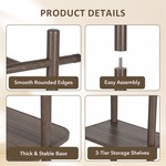 Topika - Wood Garment Rack Clothes Stand With 3 Shelves & Smooth Castors