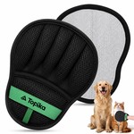 Topika Five-Finger Mitt Pet Hair Remover Glove, Reusable, Green, 2 PCS