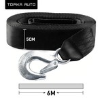 TopikaAuto 4.5T 9T Heavy Duty All Terrain 6m Tow Recovery Strap with Hooks