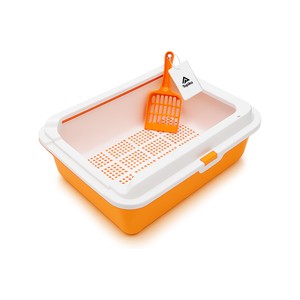 Topika Cat Litter Box with Scoop, Top Open, Easy Clean| Orange