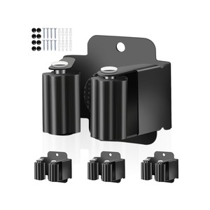 Topika - Wall Mounted Broom and Mop Holder, 4pcs Heavy Duty Tool Rack