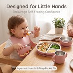 Topika 304 Stainless Steel Silicone Baby Feeding Set - 6 Piece