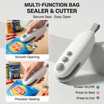 Topika Small Sealer Machine, Mini Plastic Sealer With Cutter For Food Bags