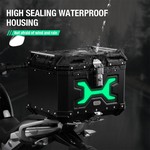 Motocentric Illuminated Motorcycle Top Case, 45L Aluminum Alloy Tail Box