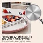 Topika 304 Stainless Steel Silicone Baby Feeding Set - Pink & Blue 2 Person