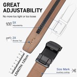 Topika Men Belts No-Holes Carbon Fibre Leather Ratchet Belt Brown Interior