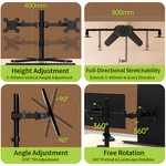 Topika - Dual Monitor Arm Mount Desk Stand Compatible with 13-30" screens