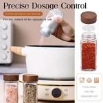 Topika - Spice Jars Glass Set 27pcs with Walnut Lids,Funnel,Grinder,Labels
