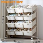 Topika 4 Tier Multipurpose Kids Toy Organizer with 12 Storage Bins