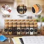Topika - Spice Rack Organiser Drawer,Spice Jars for Cabinet Set with Labels