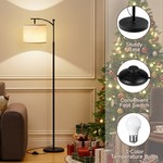 Topika - Modern Floor Lamp With Adjustable Height And Three-Colour LED Bulb