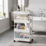 Topika - Movable Multipurpose Storage Trolley, 4-Tier Kitchen Storage Rack