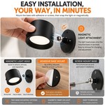 Topika - RGB LED Magnetic Wall Picture Light, 360 Degree Rotating, 2 Pcs