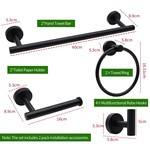 Topika - Bathroom Towel Racks Set 10 Pieces, Black/Silver Accessory Kit