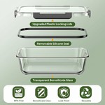 Topika 15-Piece Glass Food Storage Containers with Lids, Airtight Leakproof