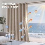 Topika 100% Blackout Linen Eyelet Curtain for Bedroom & Living Room