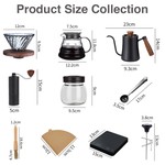 Topika - Pour Over Coffee Set, Hand coffee bean grinder Dripper Flask