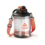 Topika 2400ml Clear Water Bottle, Dual-purpose cup mouth design, BPA Free