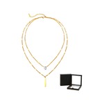 2pcs/Set Droplet Gold Titanium Steel Necklace for Women -Gift Ready