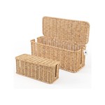 Topika Rattan Cable Management Box With Lid For Neat Cable Home Storage